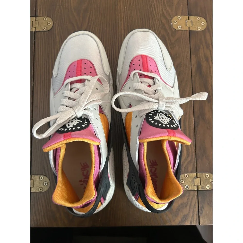 Nike‎ Huarache White Yellow Gold Pink Men's Size 11.5 DD1068-003